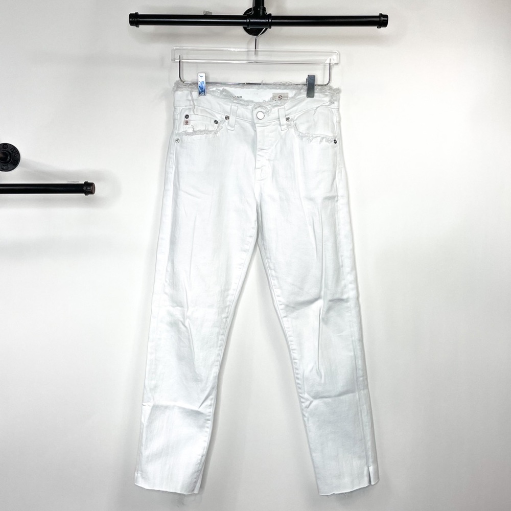 AG Adriano Goldschmied Slouchy Slim Fit White Denim Jeans s